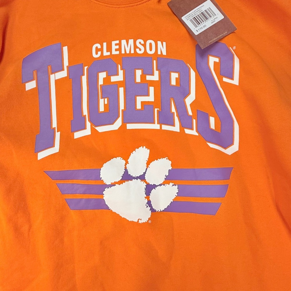 Mitchell & Ness Clemson Tigers NCAA Crewneck Sweatshirt Orange XL NWT - Picture 5 of 12